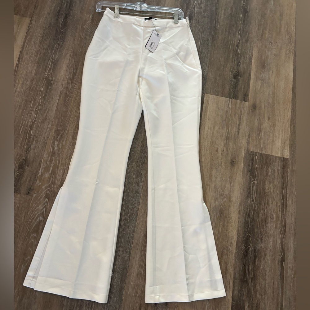 Stylish Bold Elements White Split-Hem Wide-Leg Pants Sz XS - Picture 2 of 11